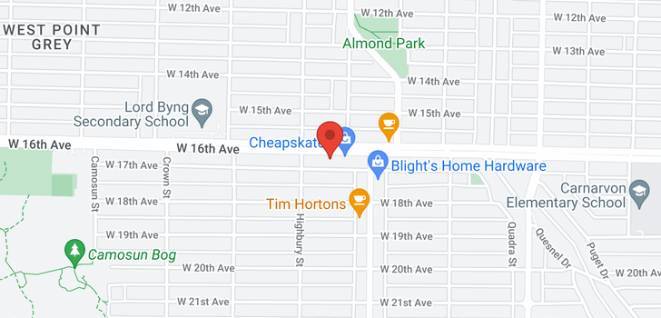 map of 3716-3718 W 16TH AVENUE